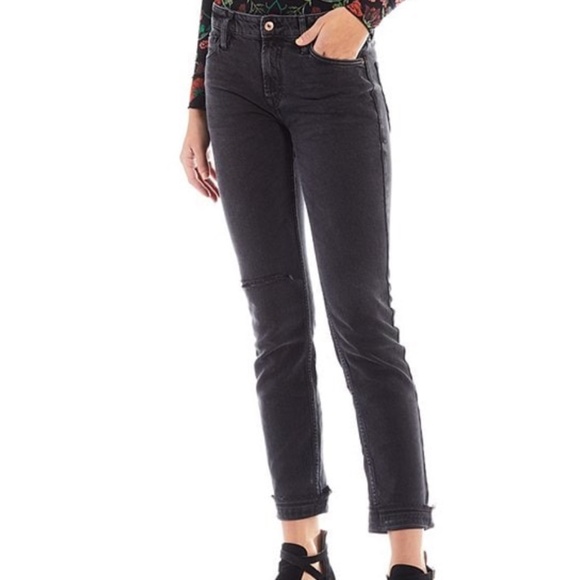 Free People Denim - NWT Free People Mid Rise Cuffed Straight Leg Slim Boyfriend Jeans
